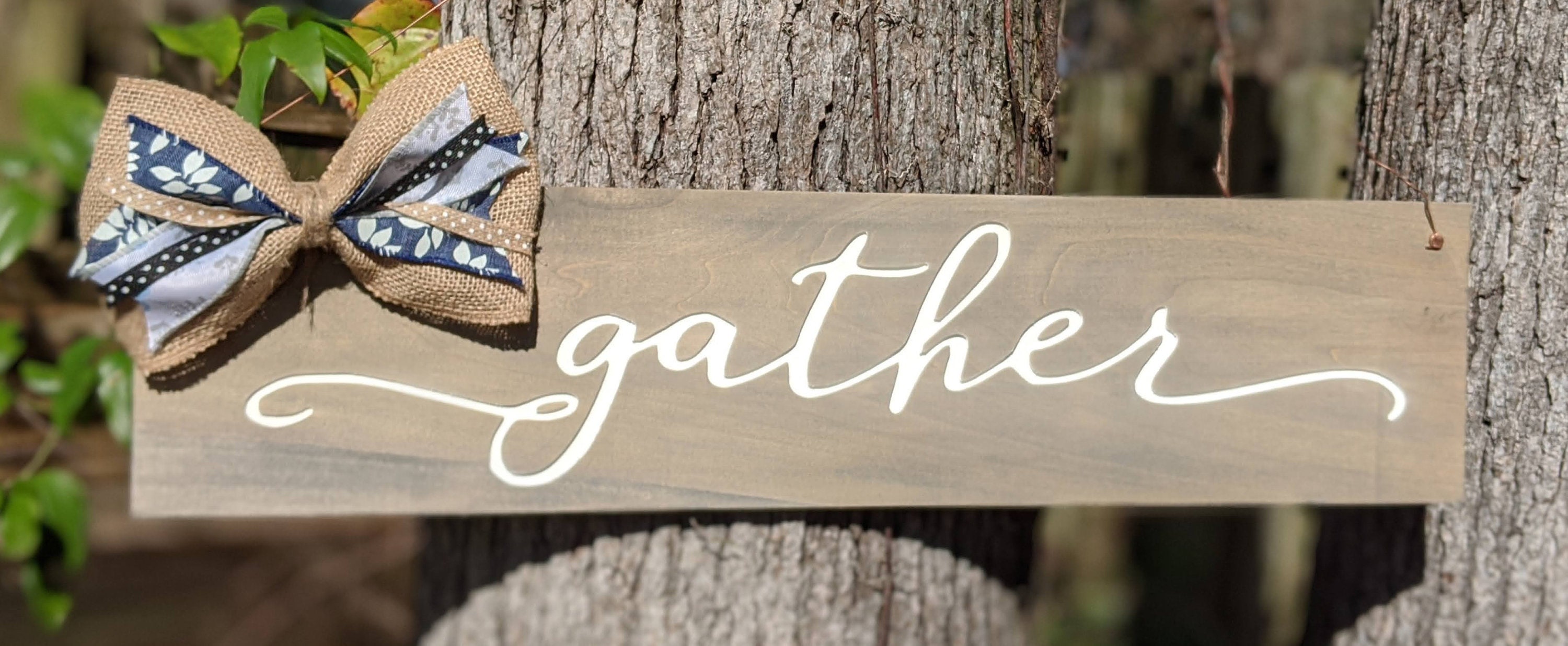 Rustic Wooden Gather Sign - Etsy