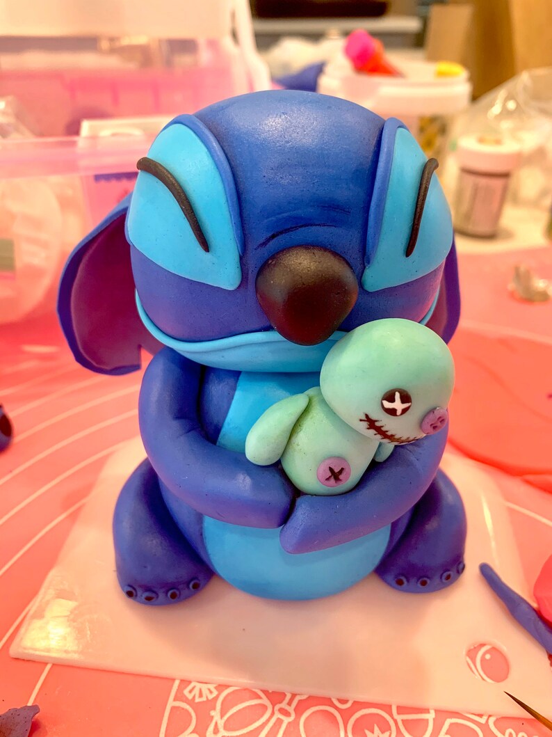 5in Stitch inspired fondant cake topper birthday kit Etsy