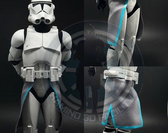 1:6 HT Clone Trooper réaliste Kama gris et bleu sarcelle pour figurine personnalisée de 12 pouces