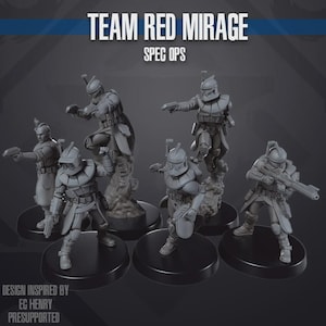 Red Mirage Spec Ops Team Miniature 35mm Legion 40mm Shatterpoint - Skullforge Studios