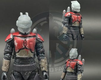 1:18 Mandalorian Polizei Captain Helm für Black Series 9,5cm