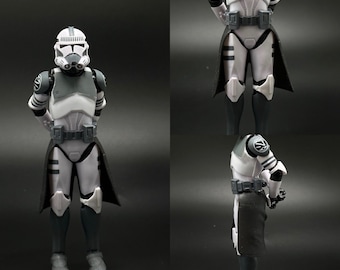 1:12 Resina realista personalizada flexible Kama para Clone Trooper Serie Negra de 6 pulgadas