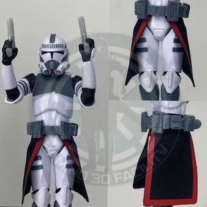 1:12 Arc Trooper Black and Red Kama For Clone Trooper Black Series 6inch
