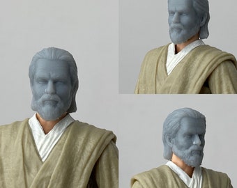 1:12 Kenobi Show Head Sculpt Custom For Black Series