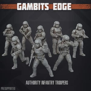 Gambits Edge Authority Infantry Troopers Miniature 35mm Legion 40mm Shatterpoint - Skullforge Studios