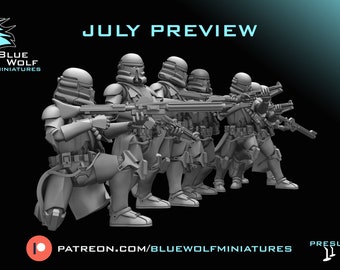 Miniaturas de Blue Wolf: Soldados clon aerotransportados