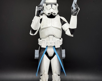 ARC Trooper 1/6 Scale Black and Light Blue Kama with DC-17 & Holster For 12in Custom Figure