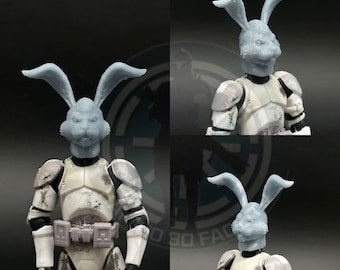 Scultura della testa Jaxxon in scala 1:18 per la serie Black da 3,75 pollici