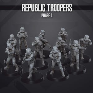 Phase 3 Republic Troopers Miniature 35mm Legion 40mm Shatterpoint - Skullforge Studios
