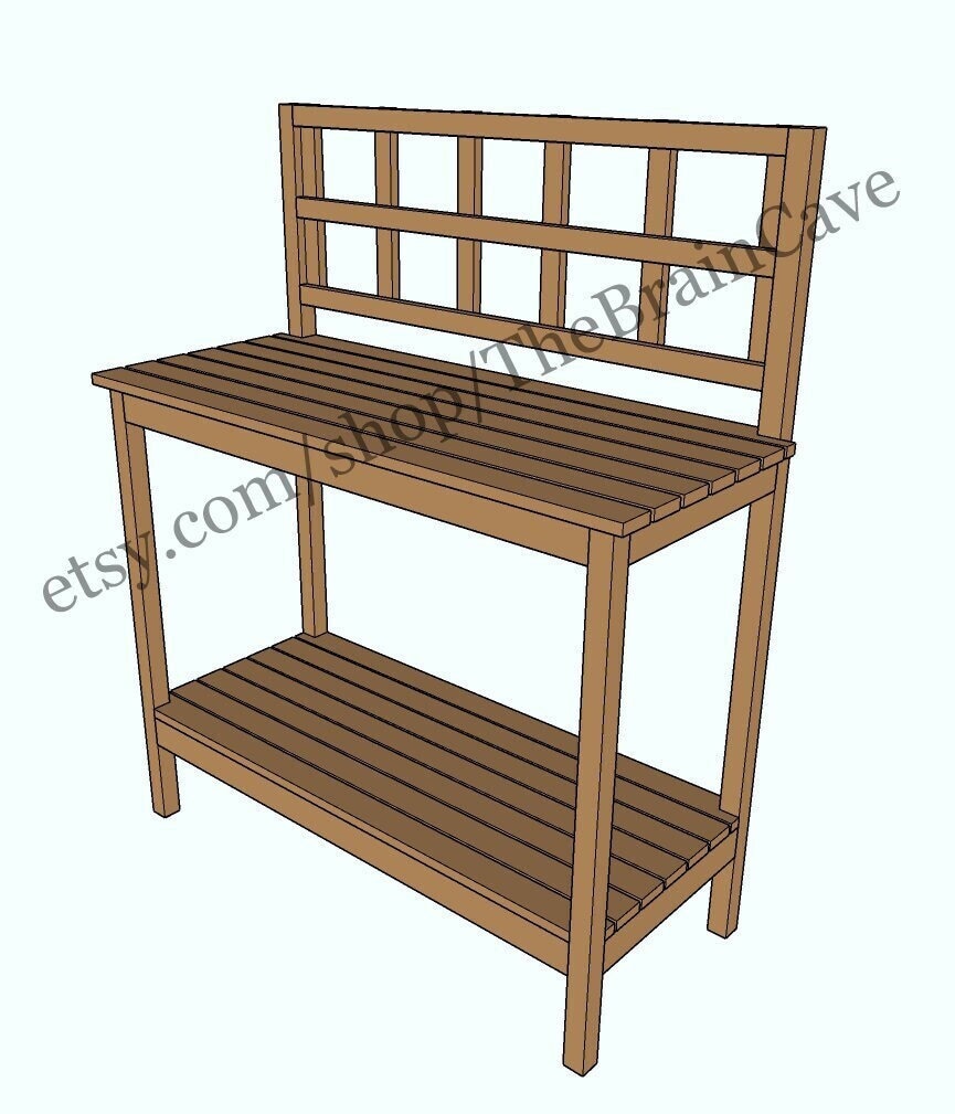 Modern Potting Bench Woodworking Plans Etsy