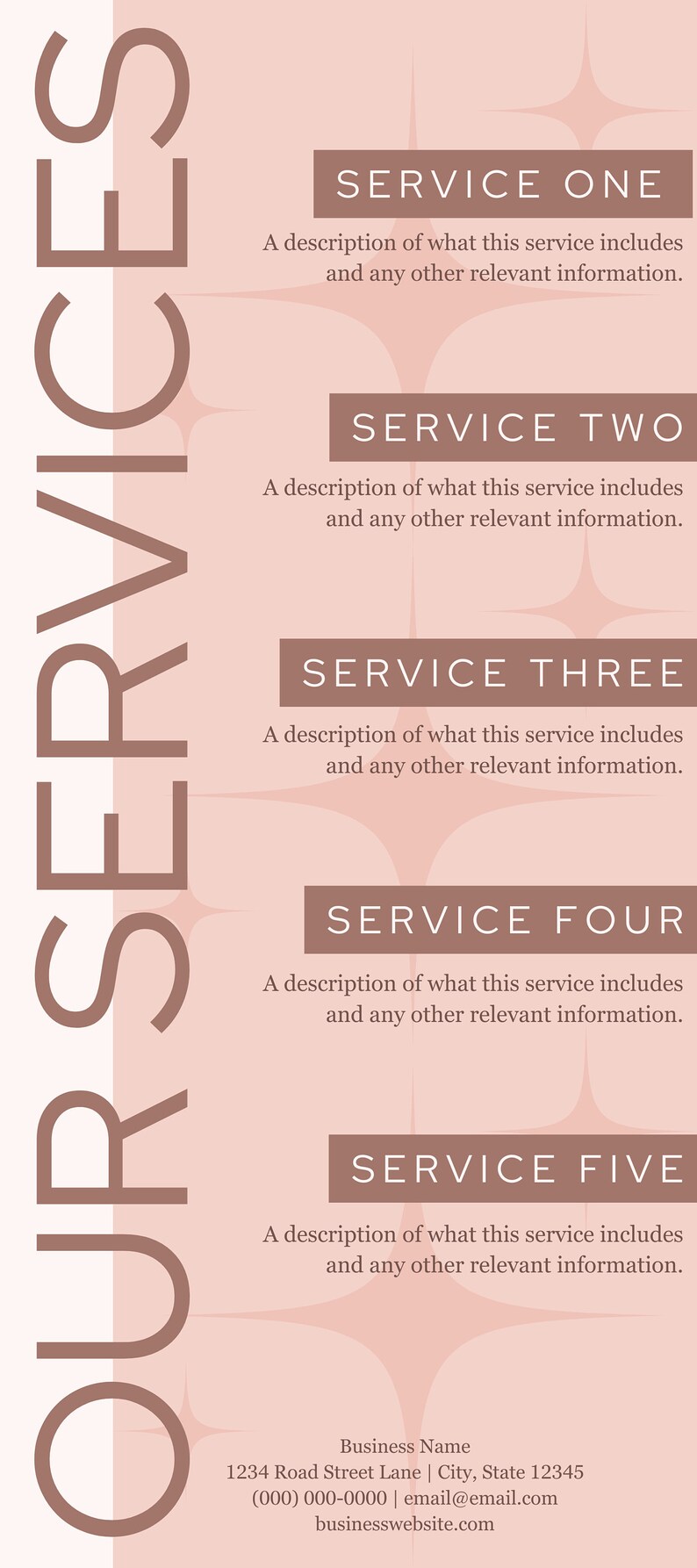 Customizable Editable Printable Business Services Menu Rack - Etsy