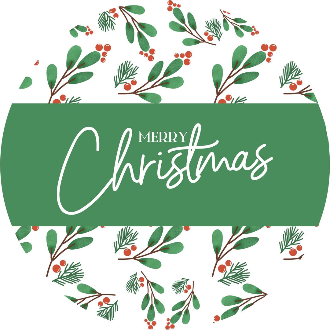 Mistletoe and Pine Merry Christmas Sign – Festive Holiday Wreath Décor ...