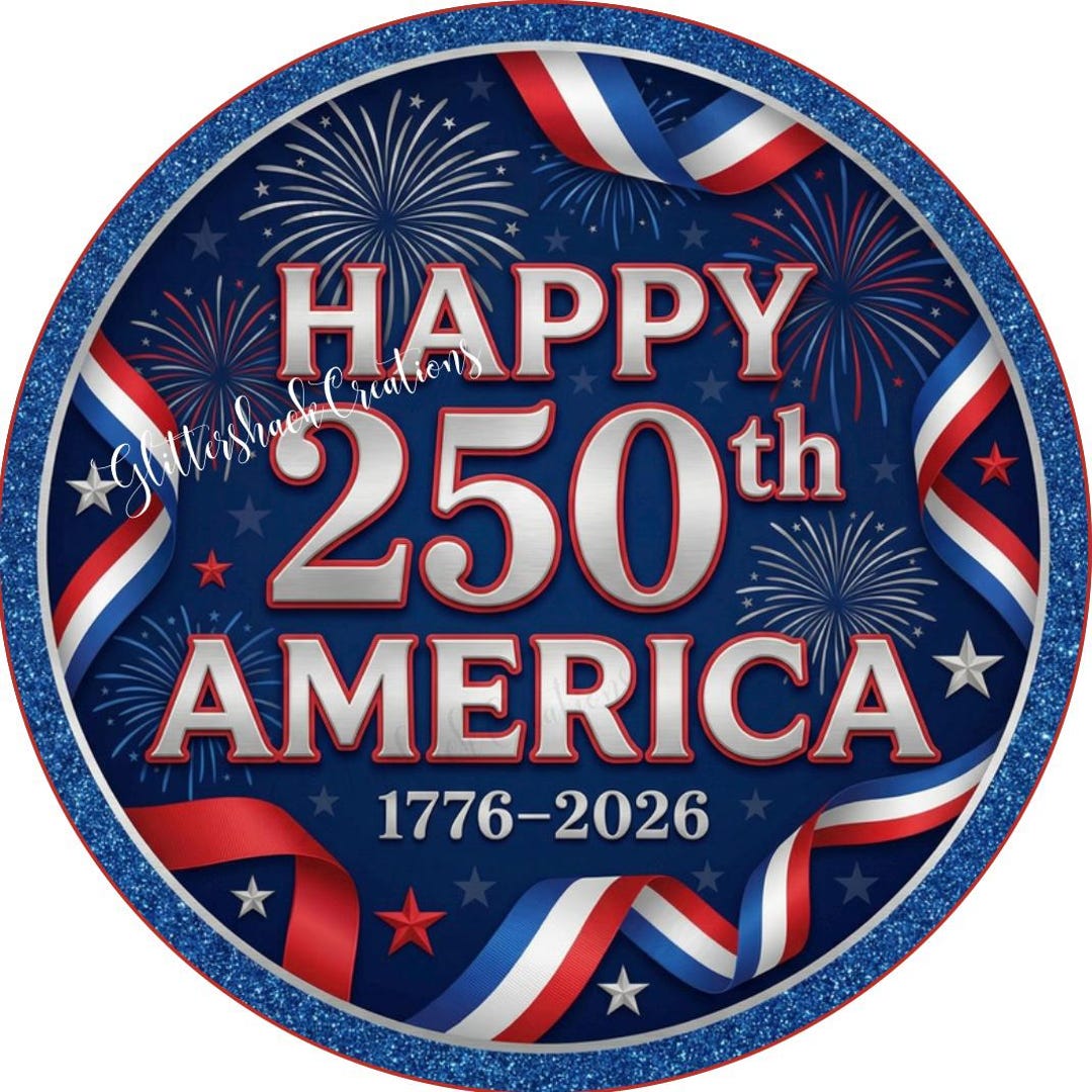 Happy 250th America Fireworks Sign | Patriotic USA Anniversary Decor ...