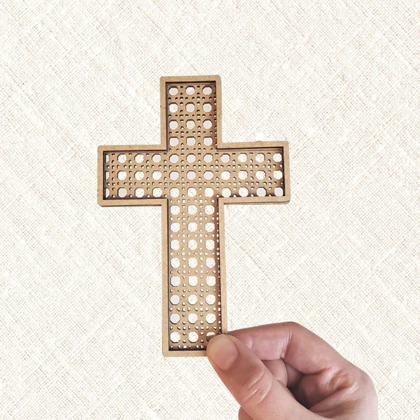 SVG Rattan Cane Cross (Digital Files) - Digital Laser Cut file - Glowforge file - svg Easter