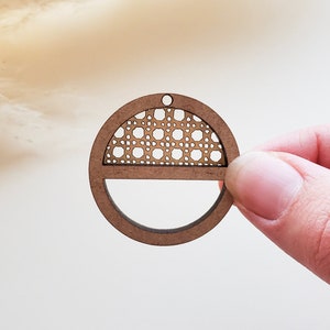 SVG Cane Macramé Charm: Circle Earring Charm (Digital File)- Laser Cut template - Glowforge file - magnet, hair clip, pin, Key chain