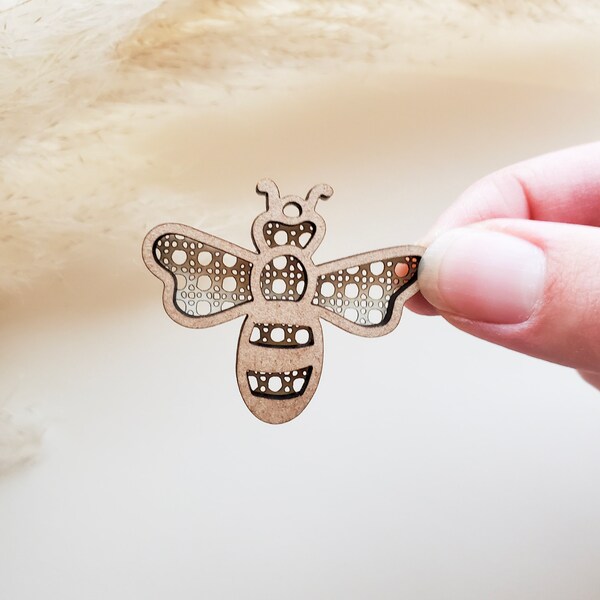 SVG Cane Charm: Bee Earring Charm (Digital File)- Digital Laser Cut file - Glowforge file - svg magnet, hair clip, pin, Key chain