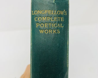 Longfellow’s Complete Poetical Works distressed antique book (1912)