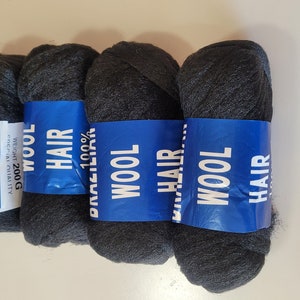 5 Bundles Sengalese Twisting Brazilian Wool Hair For African Hair Braiding Black.