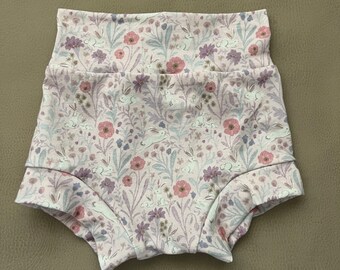 Floral Bunny Bummies Lavender Floral Leggings Easter Bunny Bummies Springtime Leggings Spring Bunny Lavender Baby Headwrap