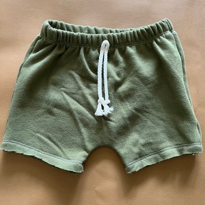 Retro Boy Shorts Unisex Organic Cotton French Terry Baby Shorts Kid Shorts Earthtone Boy Short NB-6 image 2