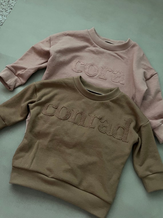 Kids Organic Personalized Name Sweater Childrens Cozy Sweatshirt