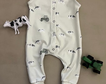 Cow Baby Romper Cow Tank Top Kids Romper Farming Cozy Coming Home Outfit Cattle Farming Romper
