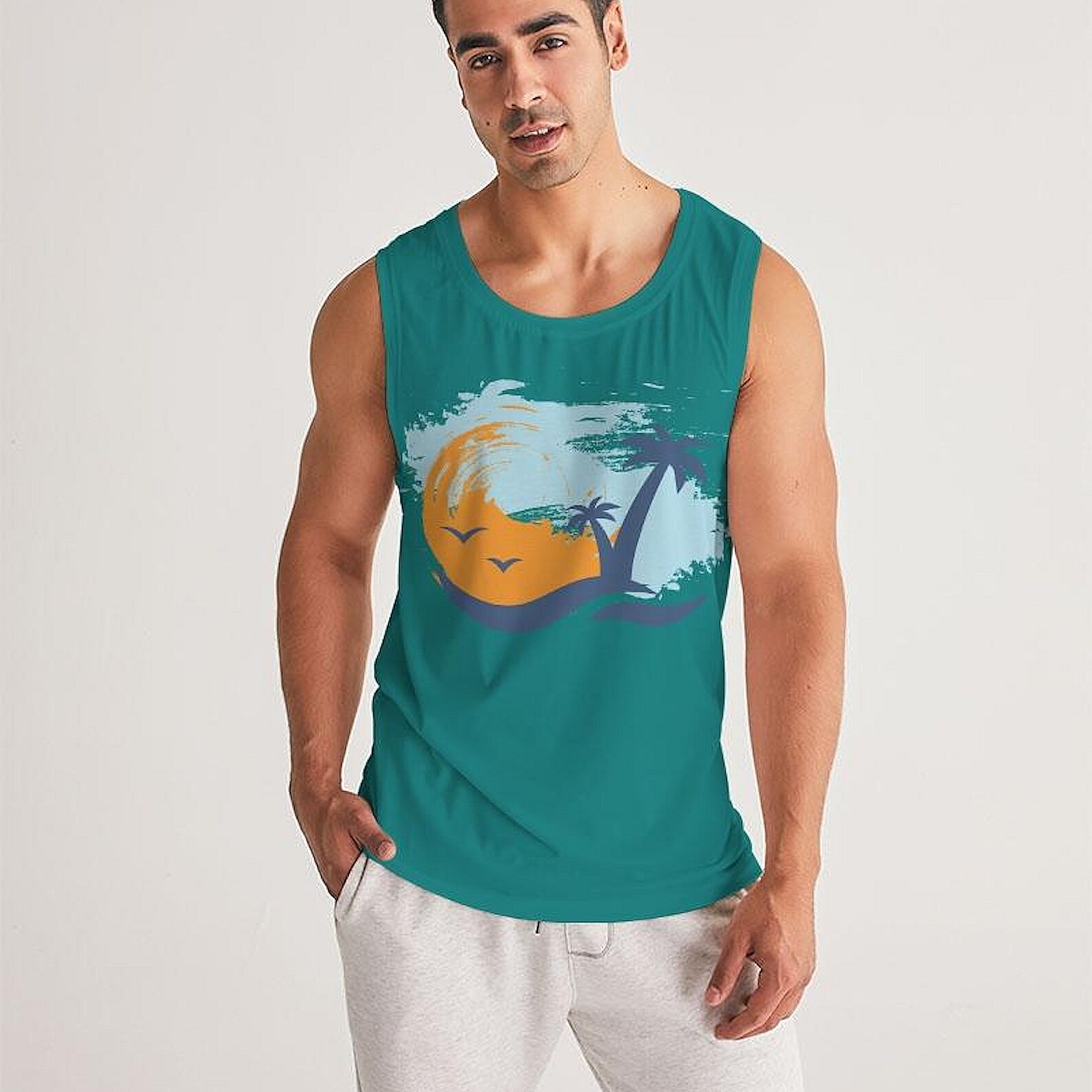 Muscle Tank Tops Men's Premium Designer Turquoise Etsy