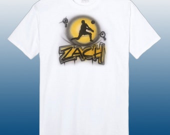 boy volleyball and name t-shirt