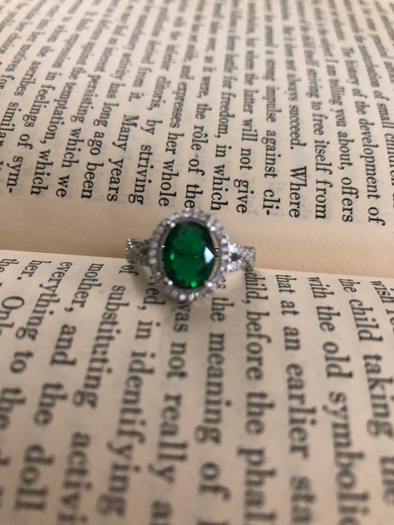 Emerald Infinity Ring, Emerald statement ring,Emer
