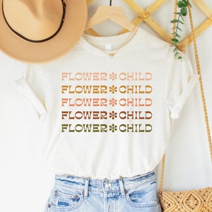 Bloem Kind Leuke Hippie T-shirt, Boho Graphic Tee, Unisex Tee, Vintage Stijl Tee
