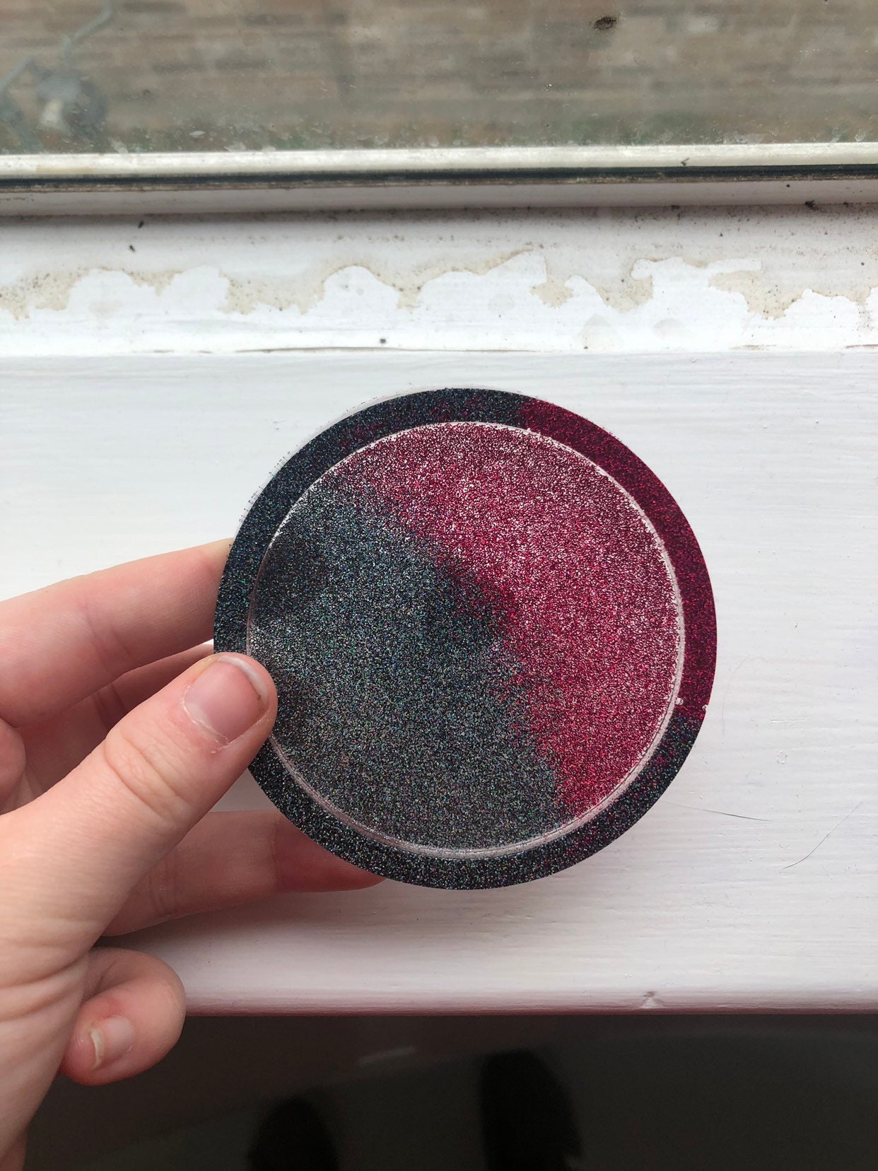 Custom 2 toned glitter coaster Etsy