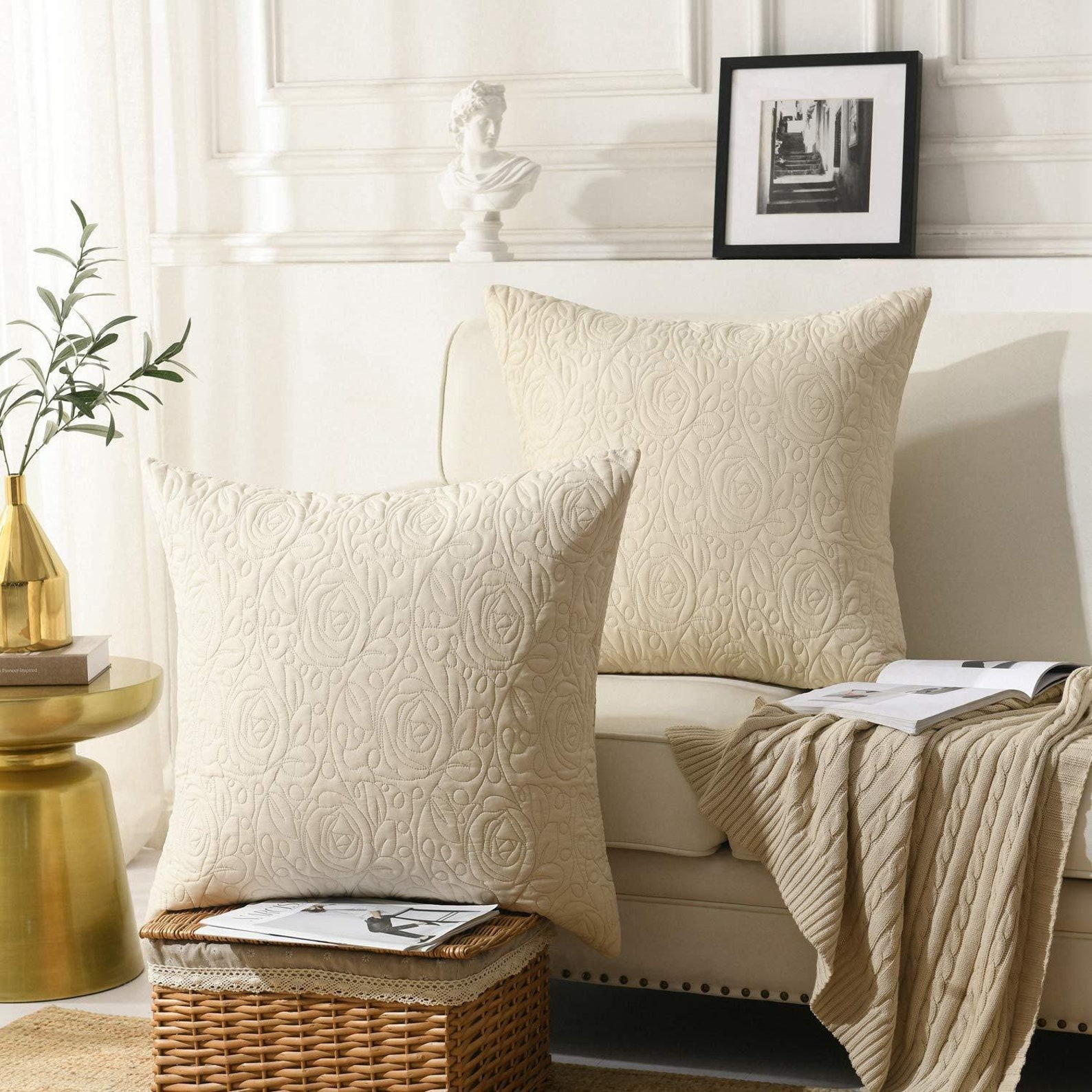 Embroidery Throw Pillow Cover Euro Sham Lumbar Pillow Cover Etsy