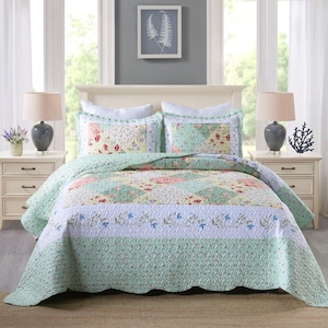 3 Piece Quilt Set Lightweight Bedspread Set Craft Coverlet Set