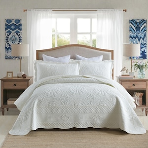 3-Piece 100% Cotton Oversized Bedspread Set Craft Coverlet Set TF Shasta