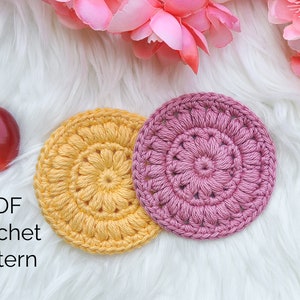 Crochet Face Scrubby Pattern PDF, Crochet Face Scrubbies, Crochet Exfoliator Pads, Crochet Face Rounds Pattern, Eco Face Wipes image 1