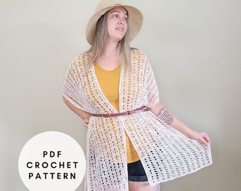 Crochet Summer Wrap Pattern PDF, Crochet Ruana Pattern, Crochet Shawl Pattern, Crochet Wrap Pattern, Summer Crochet Pattern, Crochet Poncho