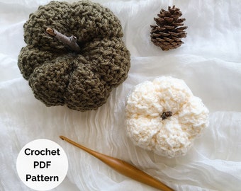 Crochet Pumpkin Pattern PDF, Rustic Pumpkin Crochet Pattern, Boho Pumpkin Crochet Pattern, Fall Decor Crochet Pattern