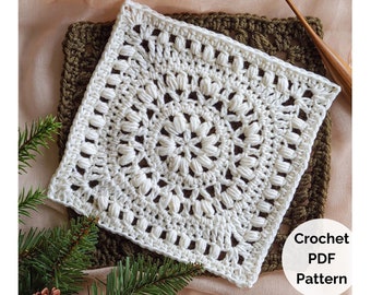 Crochet Square Pattern PDF, Crochet Square Patterns, Crochet Afghan Square, Crochet Blanket Square