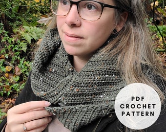 Crochet Infinity Scarf Pattern PDF, Crochet Scarf Pattern, Ribbed Crochet Scarf Pattern, Crochet Winter Accessory