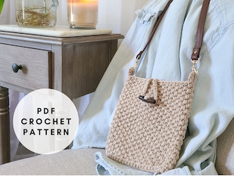 Crochet Crossbody Bag Pattern PDF, Small Crochet Bag