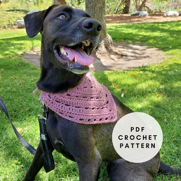 Crochet Dog Bandana Pattern PDF, Crochet Pet Bandana, Crochet for Dogs, Crochet Dog Accessory