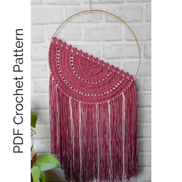 Crochet Wall Hanging Pattern PDF, Crochet Wall Decor Pattern, Crochet Decoration Pattern, Half Circle Wall Decor