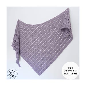 Crochet Boomerang Shawl Pattern, a lacy asymmetrical crochet wrap with curved edges (PDF Pattern)
