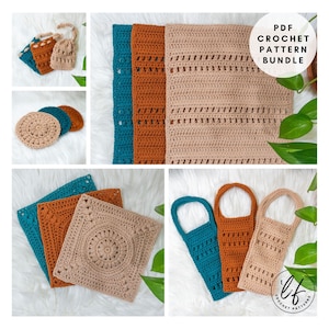 Crochet Bath Set Pattern Bundle - 6 luxurious patterns to make your own crochet bath set (PDF Pattern)