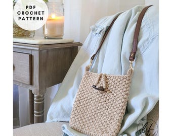 Crochet Crossbody Bag Pattern PDF, make your own small and stylish crocheted purse