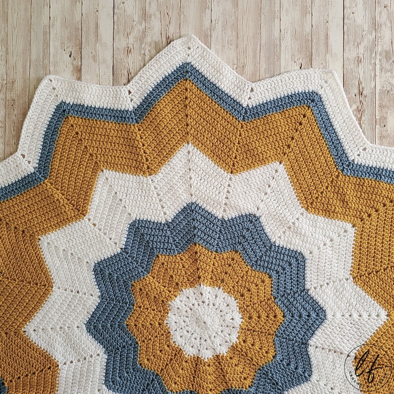 Star Baby Blanket Crochet Pattern PDF Crochet Baby Blanket Pattern 12 Point Star Crochet Pattern image 4