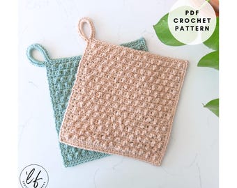 Crochet Dishcloth Pattern - Makes a super textured crochet washcloth for kitchens or bathrooms (PDF Download)