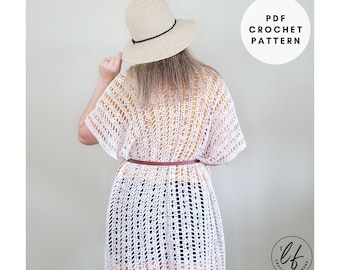 Crochet Cover Up Pattern PDF, a lacy ruana accessory for spring and summer