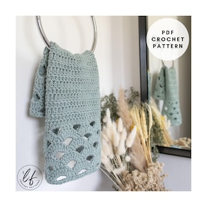 Crochet Hand Towel Pattern PDF, Farmhouse style kitchen accessory with decorative edging