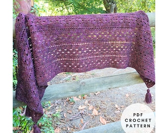 Crochet Shawl Pattern PDF, a lacy crochet wrap for any outfit